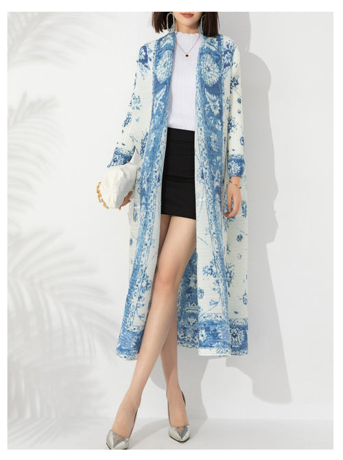 Native Pattern Peated Long Cardigan ( Pre-order 15 days )